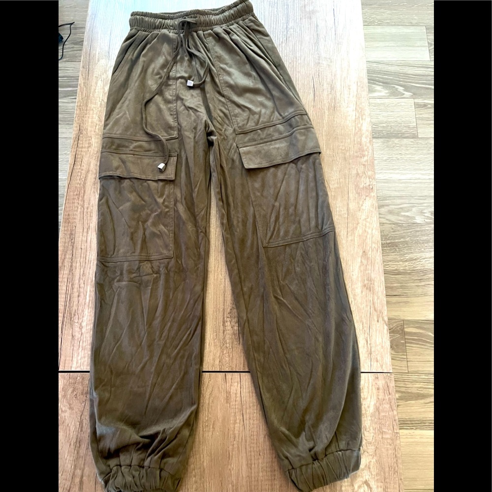 Hyfve faux suede cargo jogger